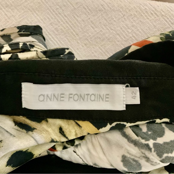 Anne Fontaine Size L Animal Print Sleeveless Blouse, Lace Stripped Motif - Picture 9 of 9